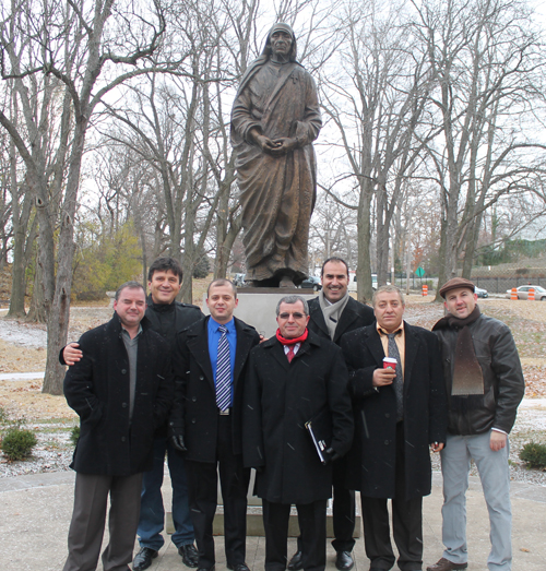 Cleveland Albanians in front of Mother Teresa