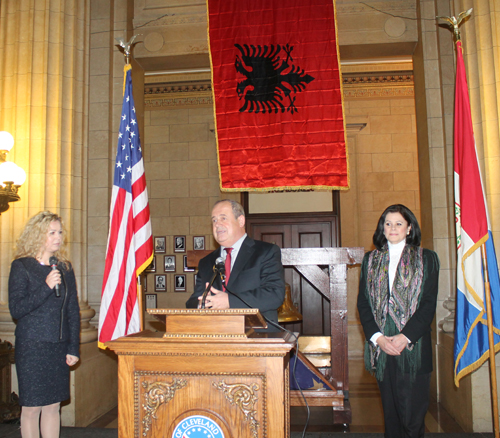 Anila Nicklos, Fier, Albania Mayor Baftjar Zeqaj and City Councilwoman Dona Brady
