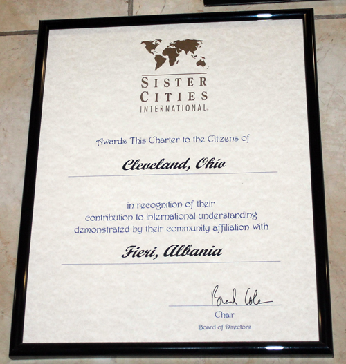 Fier and Cleveland - Sister Cities proclamation