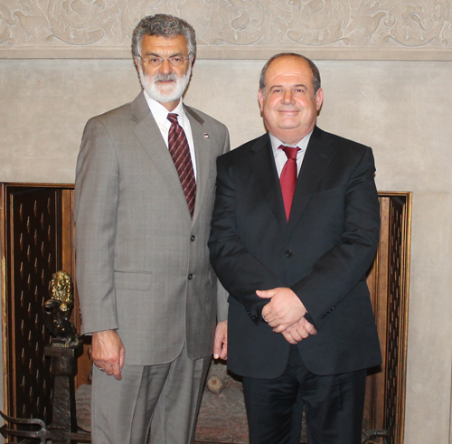 Cleveland Mayor Frank Jackson and Fier Mayor Baftjar Zeqaj