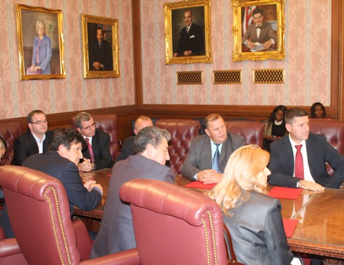 Albanian delegation in the Red Room with Mayor Jackson and Dona Brady