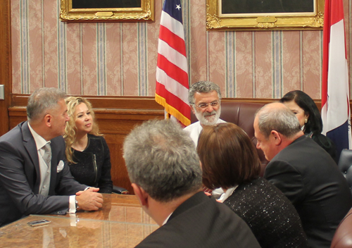 Albanian delegation in the Red Room with Mayor Jackson and Dona Brady