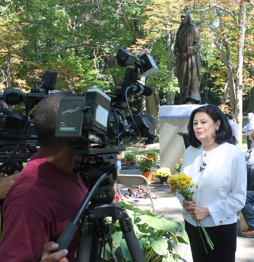 Dona Brady being interviewed