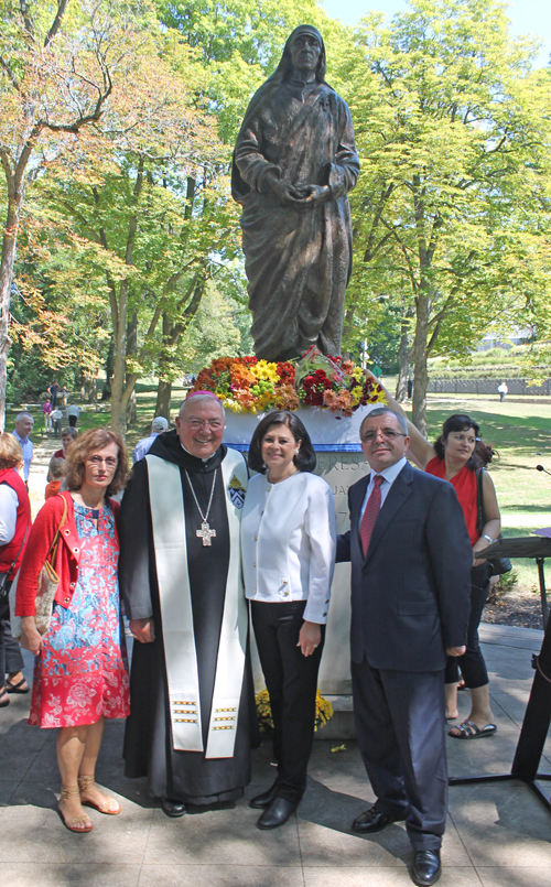 Mrs Meta, Bishop Gries, Dona Brady and Adem Meta