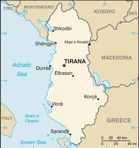 Map of Albania