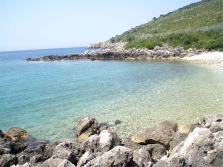 Coastline in the Himara region in Albania