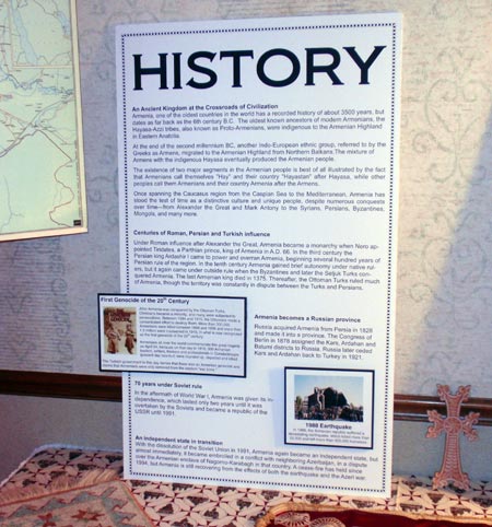 Armenian history display at Armenian Cultural Exhibit in Cleveland