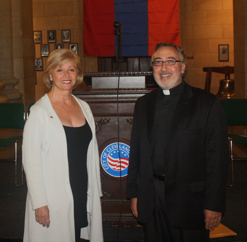 Anita Kazarian with Very Rev. Fr. Simeon Odabashian