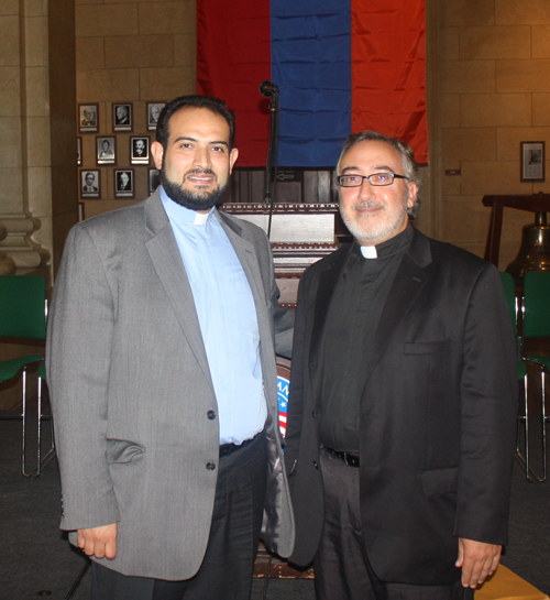 Fr. Hratch Sargsyan, Pastor at St. Gregory of Narek Armenian Church and The Vicar General, Very Rev. Fr. Simeon Odabashian, representative of His Eminence Archbishop Khajak Barsamian the Primate of the Eastern Diocese of America