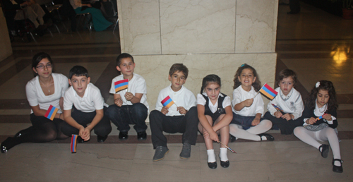 Armenian-American kids getting ready to perform