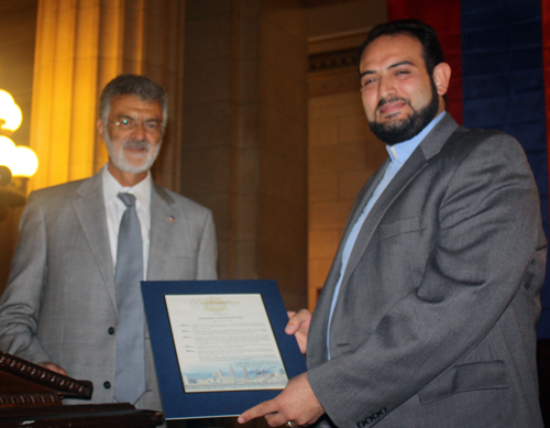 Cleveland Mayor Frank G. Jackson and Fr. Hratch Sargsyan, Pastor at St. Gregory of Narek Armenian Church