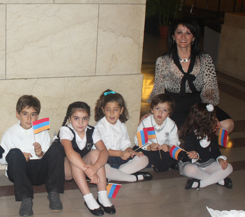 Sona Baghdasaryan with some of the children