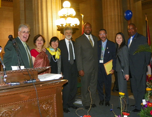 Lt. Colonel Joe Meissner, Mona Alag, Margaret Wong, Mayor Jackson, Blaine Griffin, Le Nguyen, Lisa Wong and Grady Stevenson