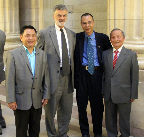 Posing with Mayor Jackson