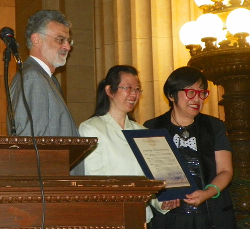 Mayor Jackson, Chia-Min Chen and Margaret Wong