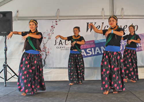 ladies from Lincoln West High School performed a Nepali traditional folk dance