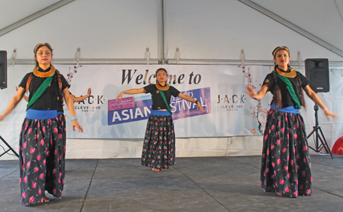 ladies from Lincoln West High School performed a Nepali traditional folk dance