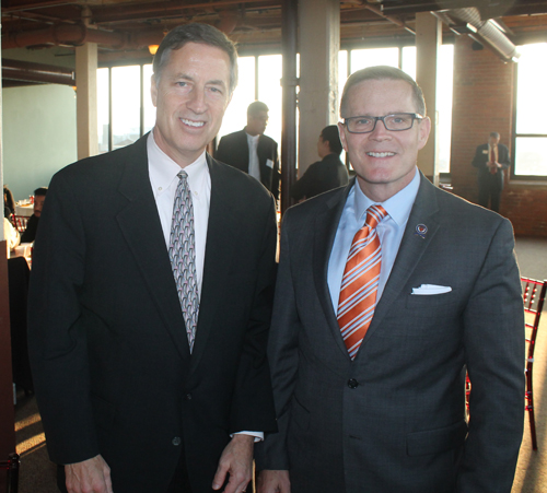 CWRU's David Fleshler and Council president Kevin Kelley