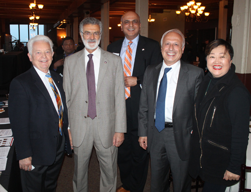 Ken Kovach, Mayor Frank Jackson, Mehmet Gencer and Annie Pu