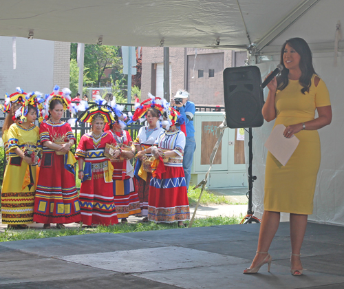 Lynna Lai introduces Igorot Dance from the Philippines by Kultura Filipiniana Dance Troupe at Cleveland Asian Festival