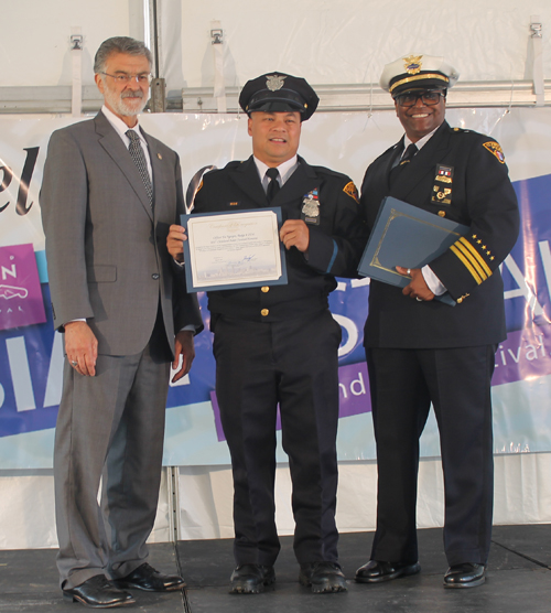 Cleveland Mayor Jackson, CPD Commander Jones and police officer of Asian Heritage