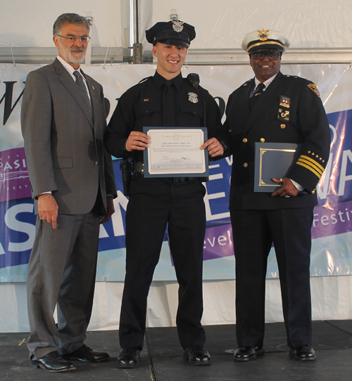 Cleveland Mayor Jackson, CPD Commander Jones and police officer of Asian Heritage