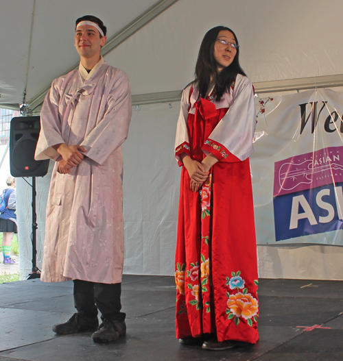 Models wearing the colorful fashions of Asia at the 2017 Cleveland Asian Festival