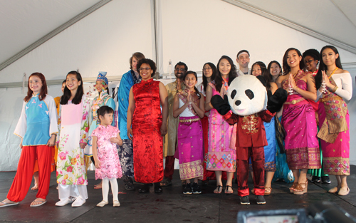 Models wearing the colorful fashions of Asia at the 2017 Cleveland Asian Festival