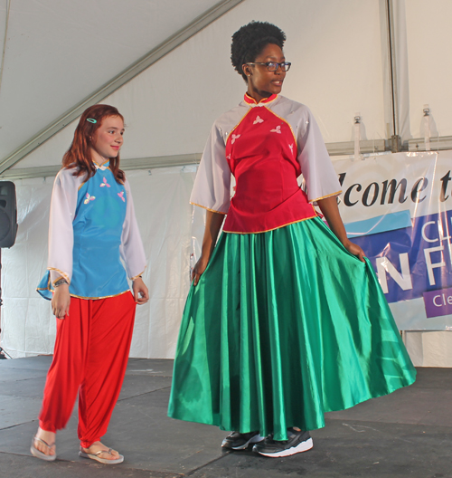 Models wearing the colorful fashions of Asia at the 2017 Cleveland Asian Festival