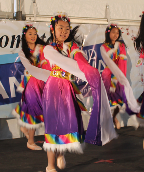 Young girls from the Great Wall Enrichment Center perform a traditional Chinese dance 