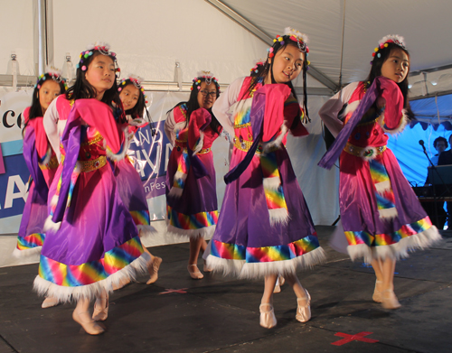 Young girls from the Great Wall Enrichment Center perform a traditional Chinese dance 