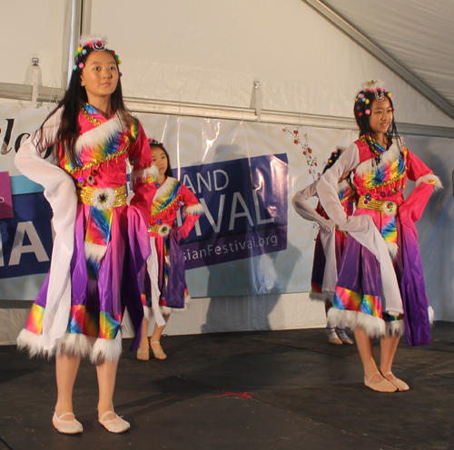 Young girls from the Great Wall Enrichment Center perform a traditional Chinese dance 