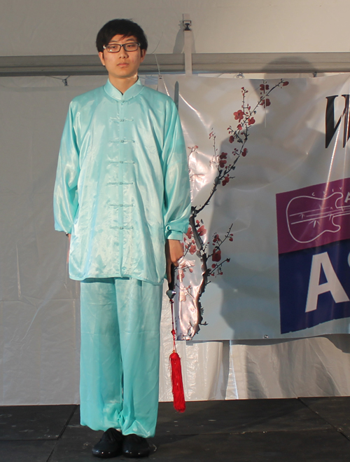 A young man from the Great Wall Enrichment Center performed a martial arts demonstration