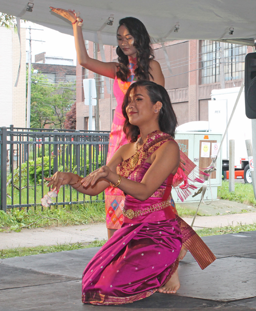 Young ladies from the Laotian Association of Cleveland performed a traditional Laotian dance 