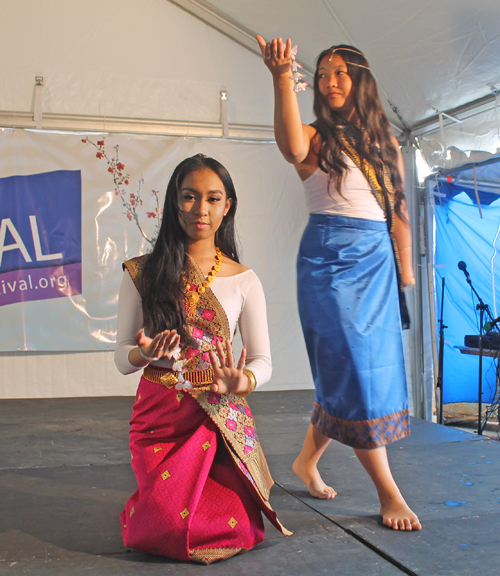 Young ladies from the Laotian Association of Cleveland performed a traditional Laotian dance 