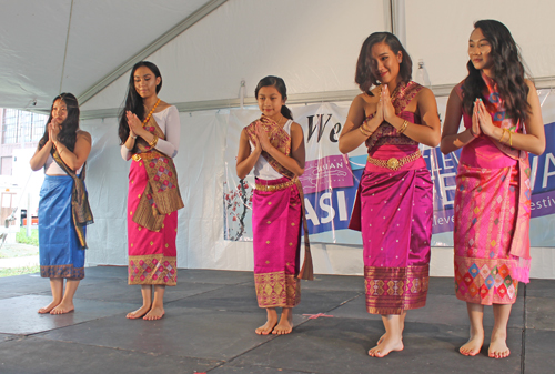 Young ladies from the Laotian Association of Cleveland performed a traditional Laotian dance 