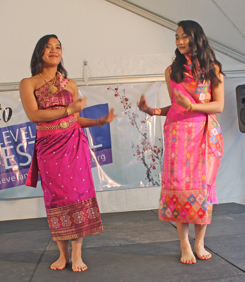 Young ladies from the Laotian Association of Cleveland performed a traditional Laotian dance 