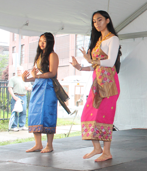 Young ladies from the Laotian Association of Cleveland performed a traditional Laotian dance 