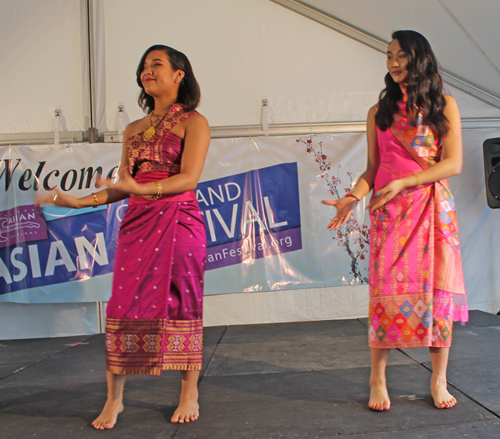 Young ladies from the Laotian Association of Cleveland performed a traditional Laotian dance 