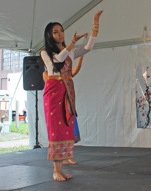 Young ladies from the Laotian Association of Cleveland performed a traditional Laotian dance 