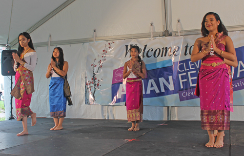 Young ladies from the Laotian Association of Cleveland performed a traditional Laotian dance 