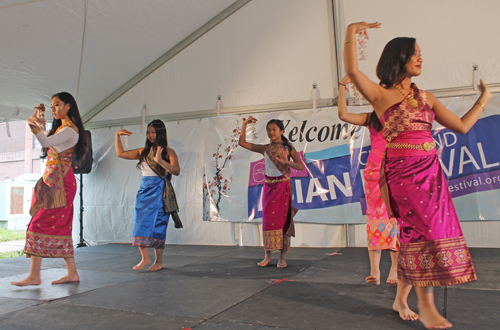 Young ladies from the Laotian Association of Cleveland performed a traditional Laotian dance 