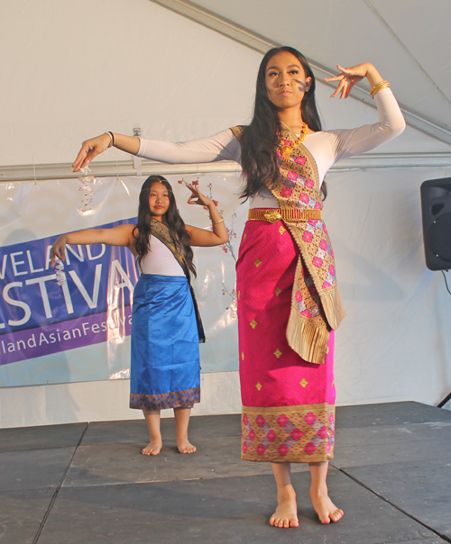 Young ladies from the Laotian Association of Cleveland performed a traditional Laotian dance 