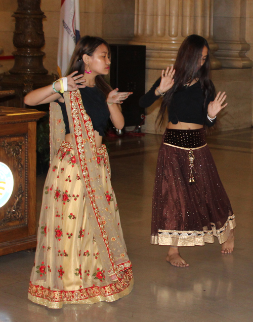 Students performing Nepalese cultural dance