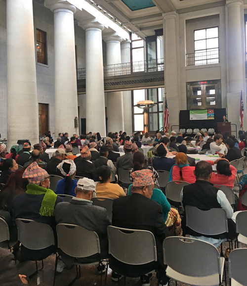 Bhutanese refugees from Akron attending the Legislative Day