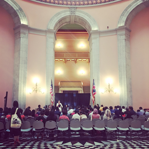 Bhutanese refugees from Akron attending the Legislative Day