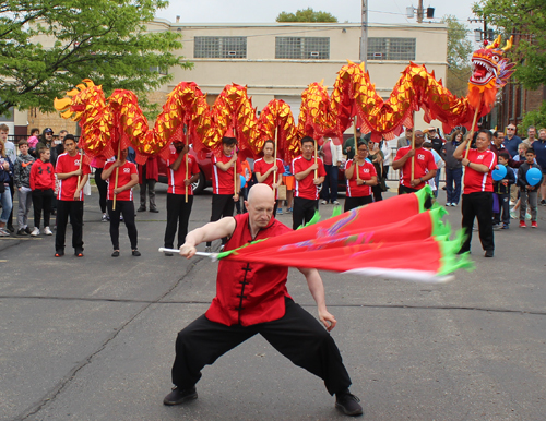 the Cleveland OCA Dragon Dance Team at the 2018 Cleveland Asian Festival