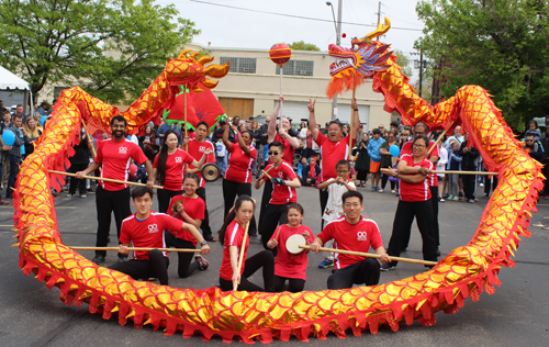 the Cleveland OCA Dragon Dance Team at the 2018 Cleveland Asian Festival
