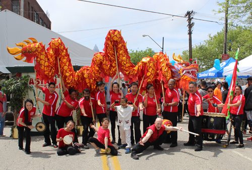 Posing with the Cleveland OCA Dragon Dance Team at the 2018 Cleveland Asian Festival