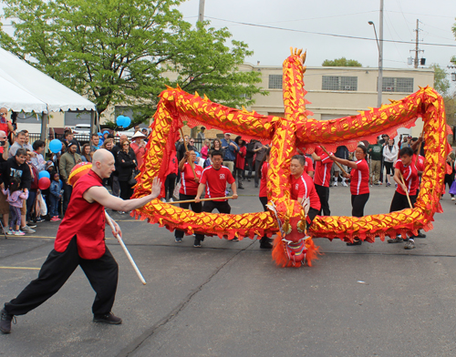 the Cleveland OCA Dragon Dance Team at the 2018 Cleveland Asian Festival